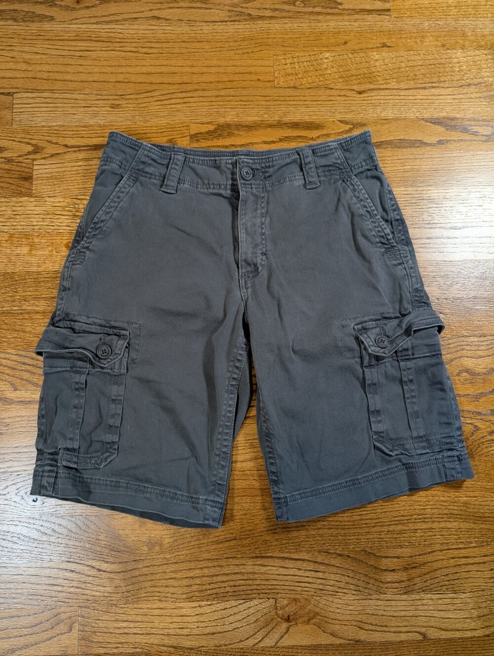 Roebuck & Co Men's Cargo Shorts Gray Cotton Stretch Utility Size 32